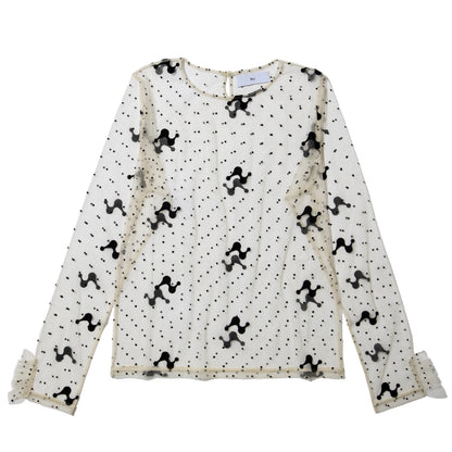 PoI tulle top motif ポィ チュール トップ モチーフ 261-CT03【レディース チュール シースルー 26SS】