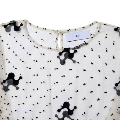 PoI tulle top motif ポィ チュール トップ モチーフ 261-CT03【レディース チュール シースルー 26SS】