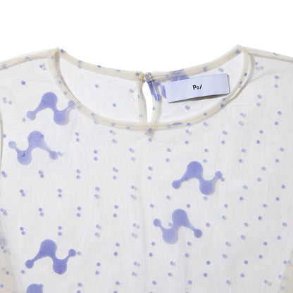 PoI tulle top motif ポィ チュール トップ モチーフ 261-CT03【レディース チュール シースルー 26SS】