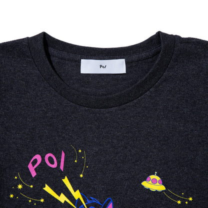 PoI Print tee S/S cat UFO ポィ プリント Tシャツ ショートスリーブ キャット UFO 261-CT14【レディース プリントTシャツ 半袖 26SS】