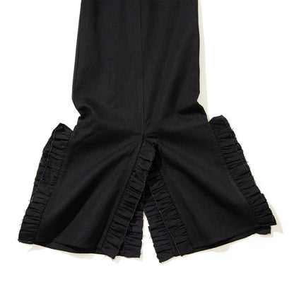 PoI chambray frill pants ポィ シャンブレー フリル パンツ 261-FP12【レディース フリル コットン素材 26SS】