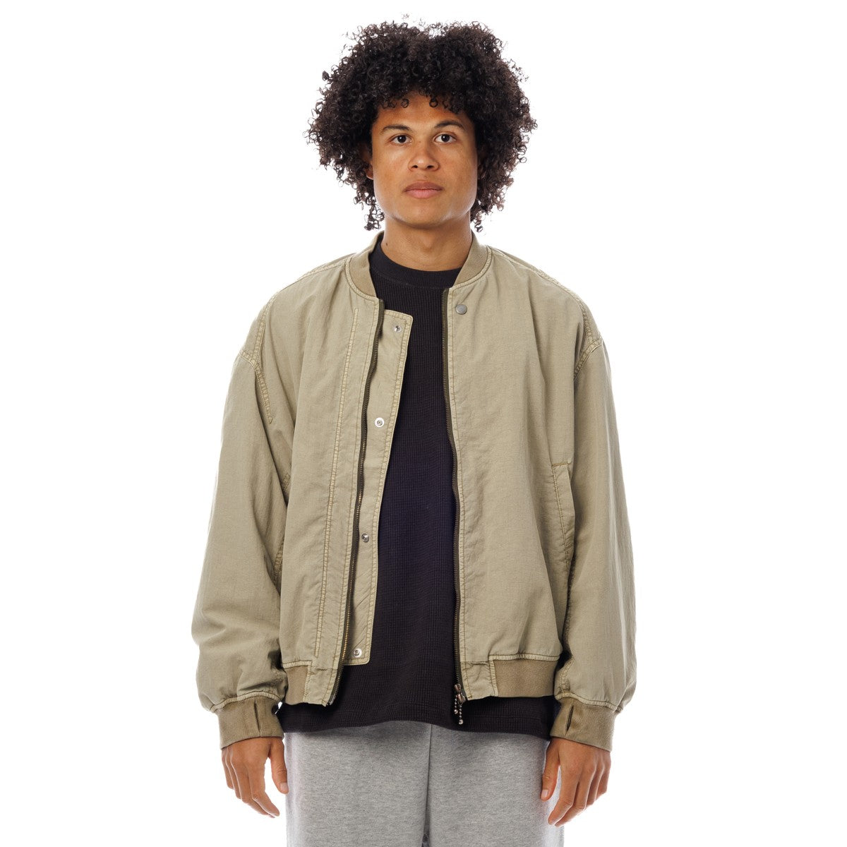 Sandinista Bomber Jacket - Overdyed サンディニスタ ボンバー ジャケット オーバーダイ 60426PS01-OW【メンズ ボンバージャケット 高密度ナイロン 製品染め 短丈 26SS】