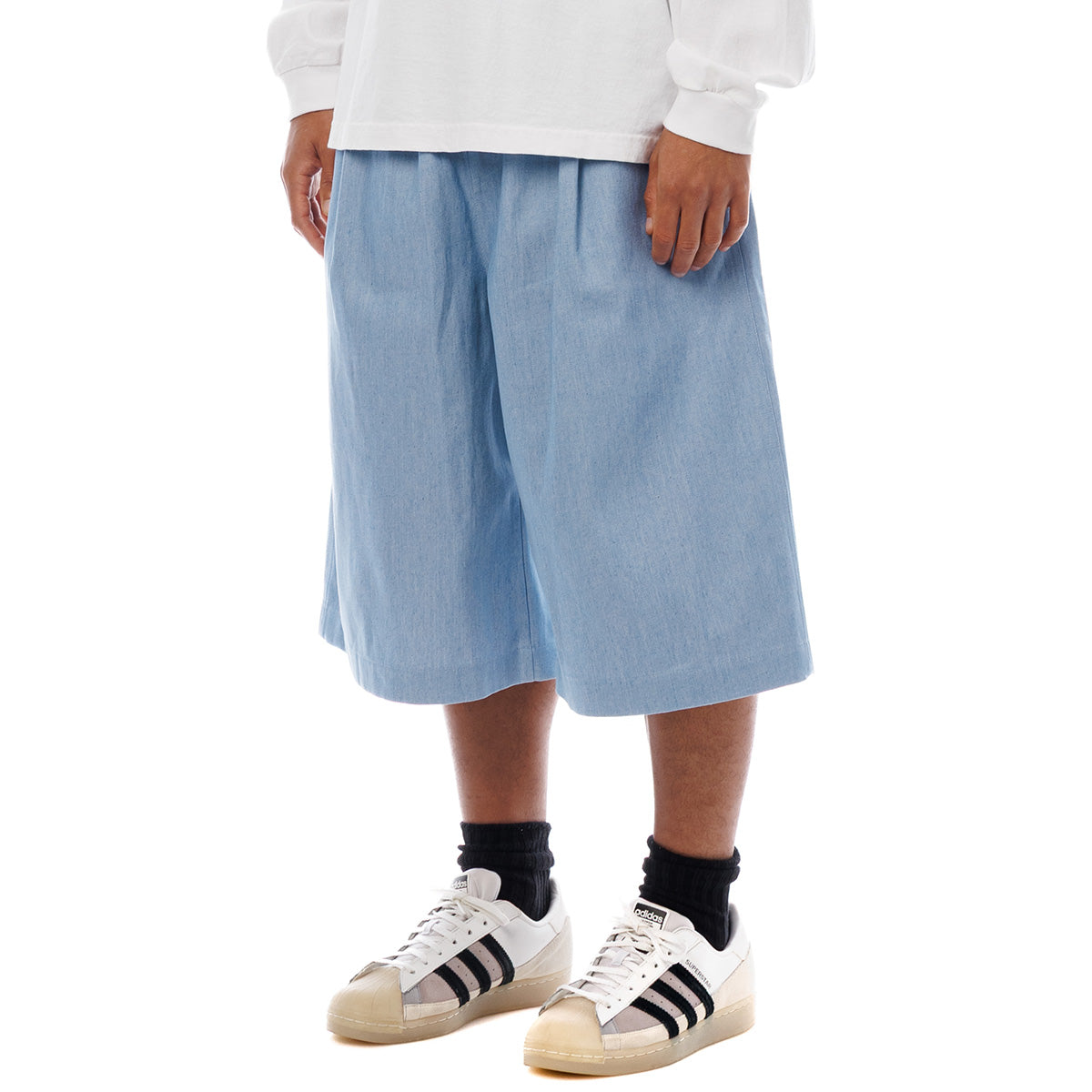 Sandinista Light Denim Easy Baggy Shorts サンディニスタ ライト デニム イージー バギー ショーツ 60426PS03【メンズ デニム生地 タック入り イージーショーツ 26SS】