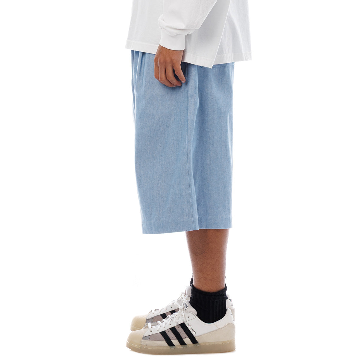 Sandinista Light Denim Easy Baggy Shorts サンディニスタ ライト デニム イージー バギー ショーツ 60426PS03【メンズ デニム生地 タック入り イージーショーツ 26SS】