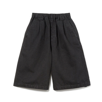 Sandinista Light Denim Easy Baggy Shorts - Overdyed サンディニスタ ライト デニム イージー バギー ショーツ オーバーダイド 60426PS04【メンズ 製品染め タック入り イージーショーツ 26SS】