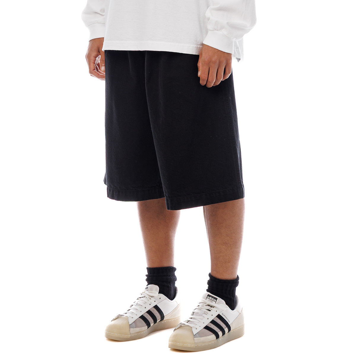 Sandinista Light Denim Easy Baggy Shorts - Overdyed サンディニスタ ライト デニム イージー バギー ショーツ オーバーダイド 60426PS04【メンズ 製品染め タック入り イージーショーツ 26SS】