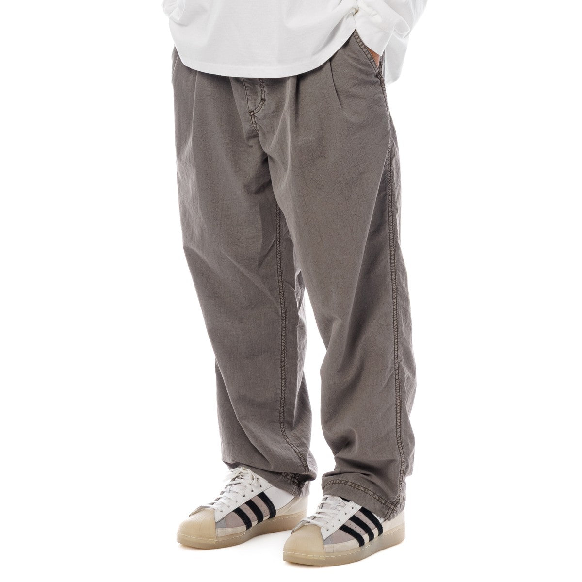 Sandinista Nylon 2Tuck Pants - Overdyed サンディニスタ ナイロン 2タック パンツ オーバーダイ 60426PS05-BT【メンズ ナイロンパンツ ドローコード 裾ゴム 26SS】