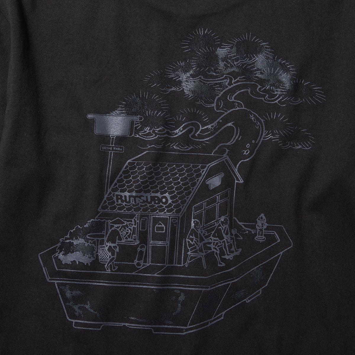 坩堝 BONSAI T-SHIRTS (RUTSUBO×YU SUDA） RUTSUBO ボンサイTシャツ(RUTSUBO×YU SUDA） R26SP-SUDA-TS2【メンズ コラボ ダブルステッチ仕様 コットン素材 26SS】