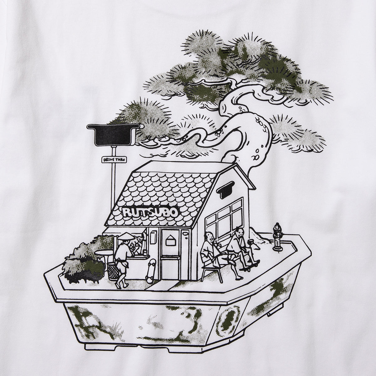 坩堝 BONSAI T-SHIRTS (RUTSUBO×YU SUDA） RUTSUBO ボンサイTシャツ(RUTSUBO×YU SUDA） R26SP-SUDA-TS2【メンズ コラボ ダブルステッチ仕様 コットン素材 26SS】