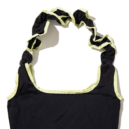 Casselini Frill Eco Bag キャセリーニ フリルエコバッグ 255-110503【レディース ナイロン素材 カラビナ付き 26SS】