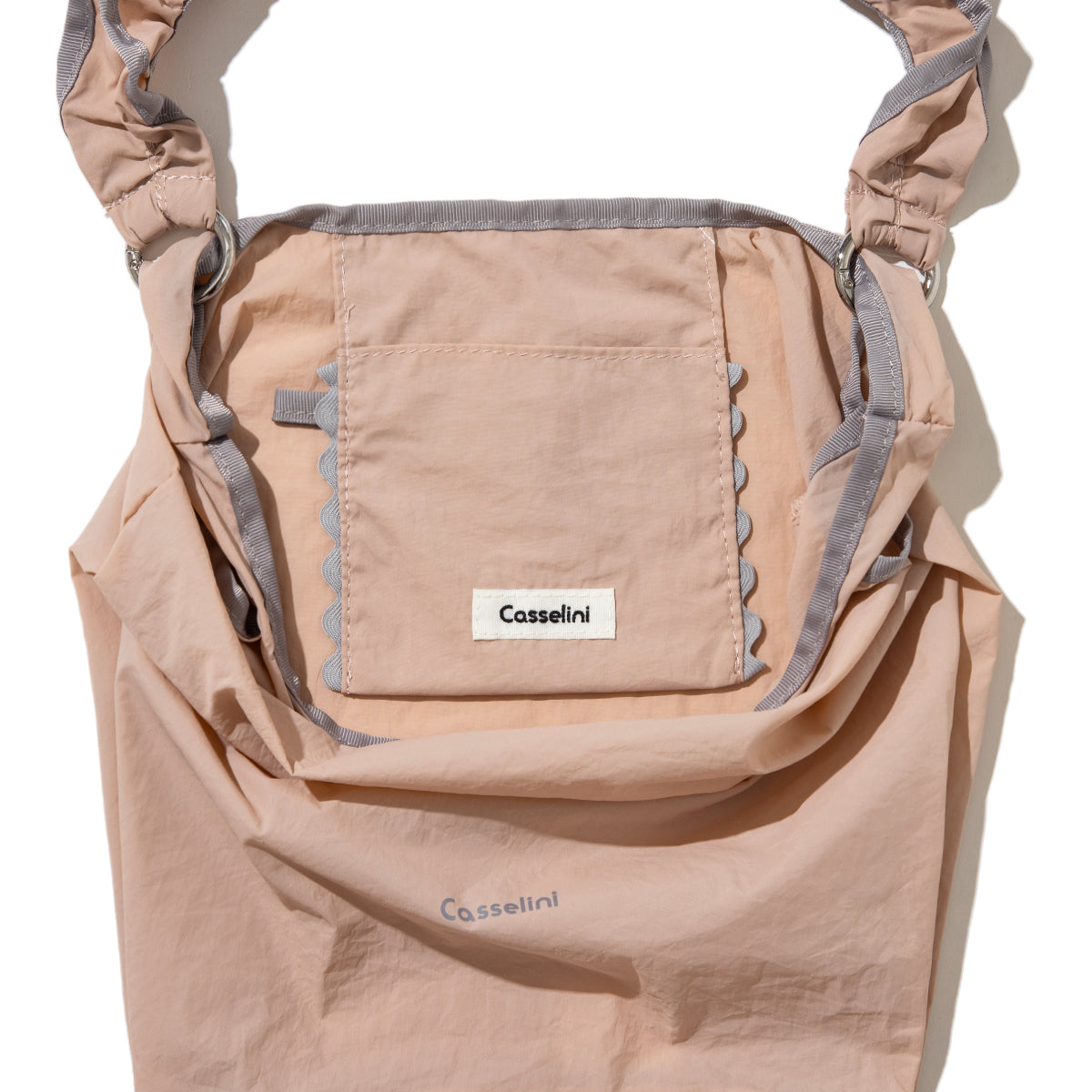 Casselini Frill Eco Bag キャセリーニ フリルエコバッグ 255-110503【レディース ナイロン素材 カラビナ付き 26SS】