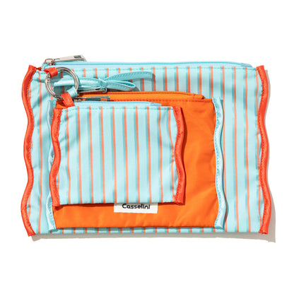 Casselini Stripe Pouch Set キャセリーニ ストライプポーチセット 255-110601【レディース ストライプ カラビナ付き 26SS】