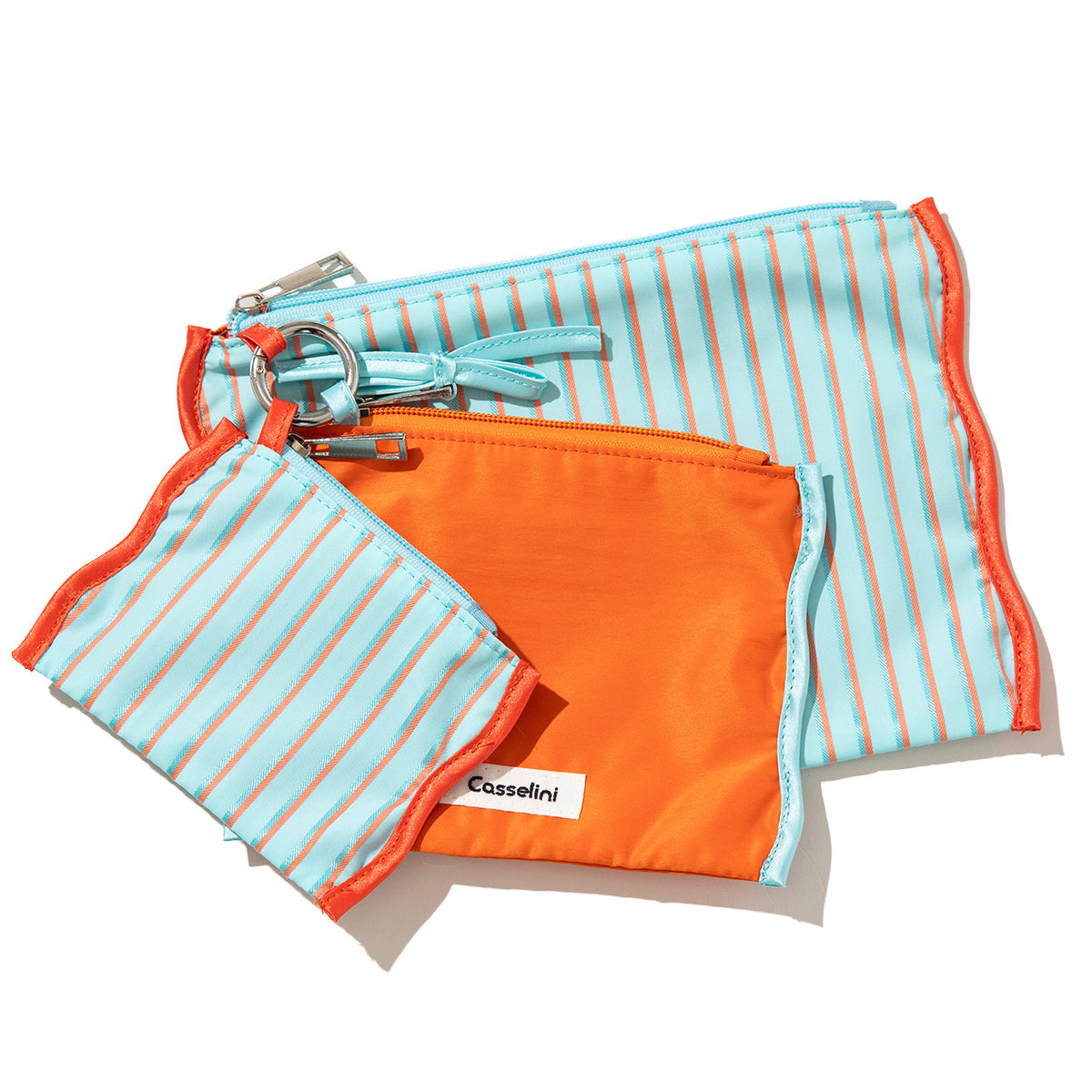 Casselini Stripe Pouch Set キャセリーニ ストライプポーチセット 255-110601【レディース ストライプ カラビナ付き 26SS】
