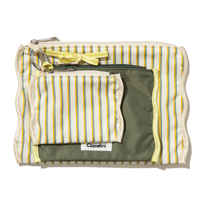 Casselini Stripe Pouch Set キャセリーニ ストライプポーチセット 255-110601【レディース ストライプ カラビナ付き 26SS】