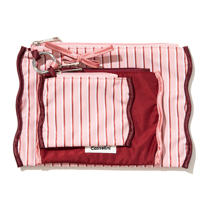 Casselini Stripe Pouch Set キャセリーニ ストライプポーチセット 255-110601【レディース ストライプ カラビナ付き 26SS】