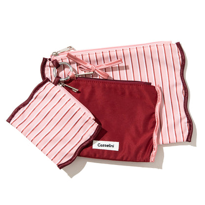 Casselini Stripe Pouch Set キャセリーニ ストライプポーチセット 255-110601【レディース ストライプ カラビナ付き 26SS】