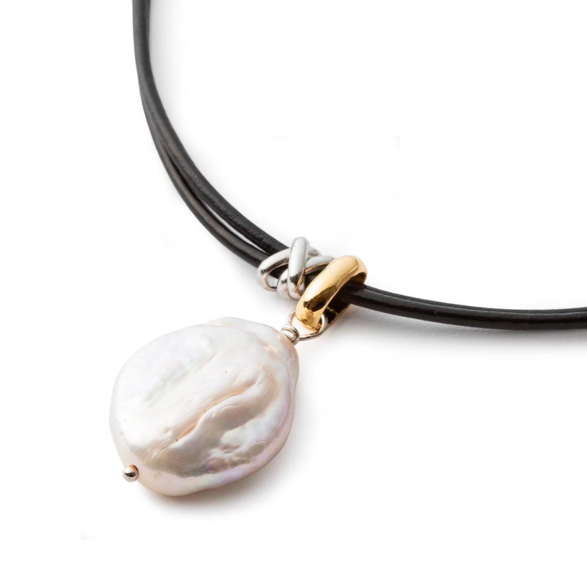 LAPUIS Pearl leather choker ラピュイ パール レザー チョーカー 255-220101【レディース 日本製 26SS】