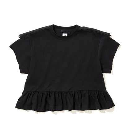 YuumiARIA EMBROIDERY FRILL T-SHIRT ユウミアリア エンブロイダリー フリル Tシャツ 261-AC026【レディース 刺繍Tシャツ バックデザイン 半袖Tシャツ デザインTシャツ 26SS】