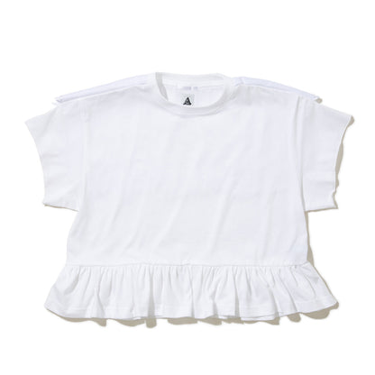YuumiARIA EMBROIDERY FRILL T-SHIRT ユウミアリア エンブロイダリー フリル Tシャツ 261-AC026【レディース 刺繍Tシャツ バックデザイン 半袖Tシャツ デザインTシャツ 26SS】