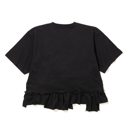 YuumiARIA EMBROIDERY FRILL FLOWERTT-SHIRT ユウミアリア エンブロイダリー フリル フラワー Tシャツ 261-AC025【レディース 刺繍Tシャツ バックデザイン 半袖Tシャツ デザインTシャツ 26SS】