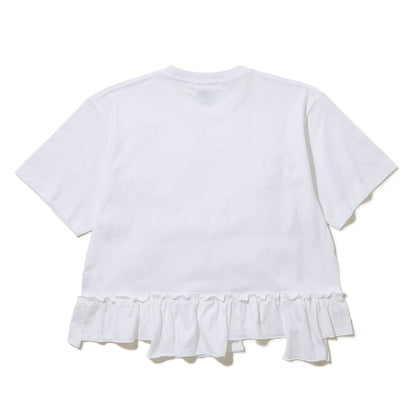 YuumiARIA EMBROIDERY FRILL FLOWERTT-SHIRT ユウミアリア エンブロイダリー フリル フラワー Tシャツ 261-AC025【レディース 刺繍Tシャツ バックデザイン 半袖Tシャツ デザインTシャツ 26SS】