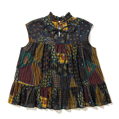YuumiARIA GATHERED TOPS ユウミアリア ギャザー トップス 261-AS017【レディース ギャザートップス プリントトップス シアートップス デザイントップス 26SS】