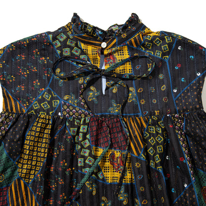 YuumiARIA GATHERED TOPS ユウミアリア ギャザー トップス 261-AS017【レディース ギャザートップス プリントトップス シアートップス デザイントップス 26SS】