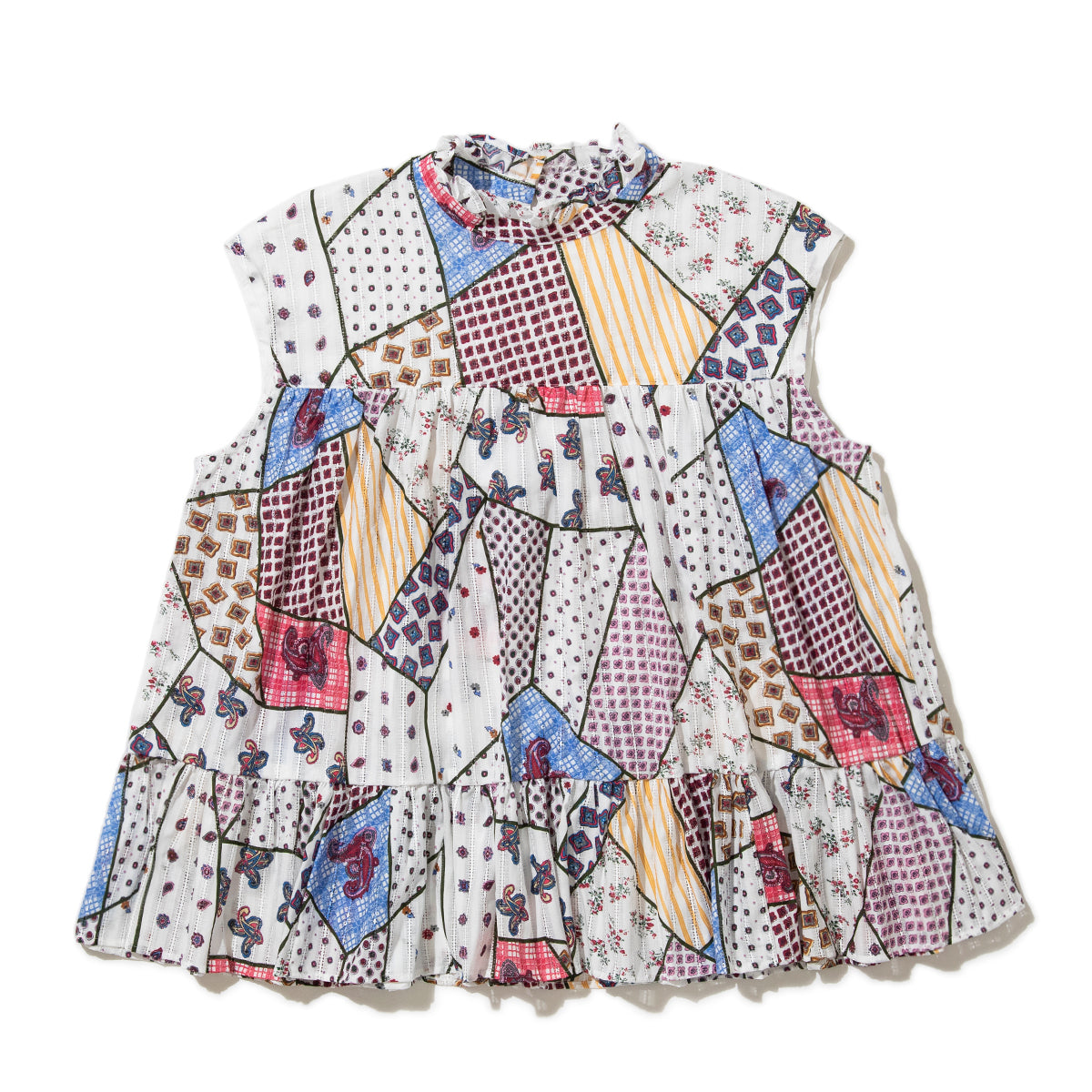 YuumiARIA GATHERED TOPS ユウミアリア ギャザー トップス 261-AS017【レディース ギャザートップス プリントトップス シアートップス デザイントップス 26SS】