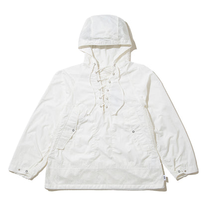 UNFRM OUTDOOR STANDARD NY TYPEWRITER PANEL MESH DECK PARKA ユニフォームアウトドアスタンダード NY タイプライター パネル メッシュ デッキ パーカー SS-4302【メンズ ナイロン素材 通気性 ドローコード 26SS】