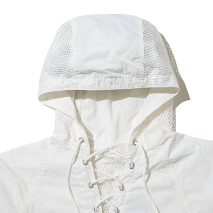 UNFRM OUTDOOR STANDARD NY TYPEWRITER PANEL MESH DECK PARKA ユニフォームアウトドアスタンダード NY タイプライター パネル メッシュ デッキ パーカー SS-4302【メンズ ナイロン素材 通気性 ドローコード 26SS】
