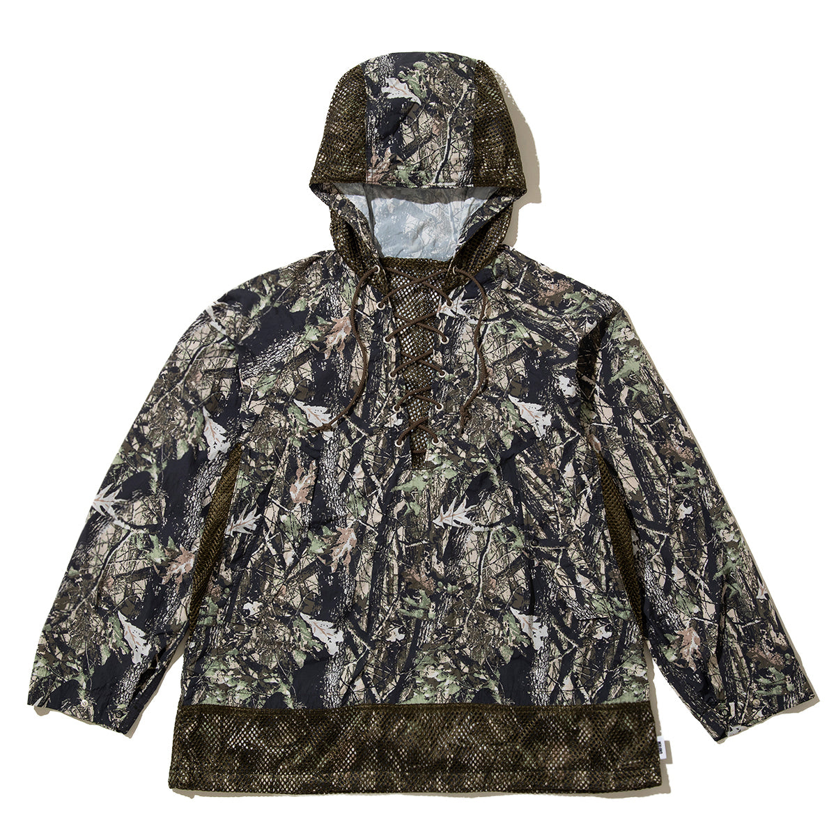 UNFRM OUTDOOR STANDARD NY TYPEWRITER PANEL MESH DECK PARKA ユニフォームアウトドアスタンダード NY タイプライター パネル メッシュ デッキ パーカー SS-4302【メンズ ナイロン素材 通気性 ドローコード 26SS】