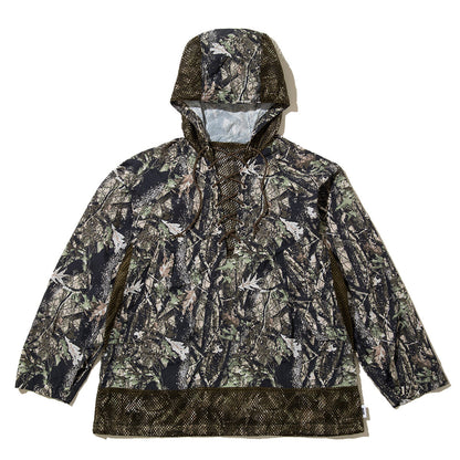 UNFRM OUTDOOR STANDARD NY TYPEWRITER PANEL MESH DECK PARKA ユニフォームアウトドアスタンダード NY タイプライター パネル メッシュ デッキ パーカー SS-4302【メンズ ナイロン素材 通気性 ドローコード 26SS】