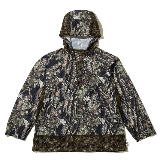 UNFRM OUTDOOR STANDARD NY TYPEWRITER PANEL MESH DECK PARKA ユニフォームアウトドアスタンダード NY タイプライター パネル メッシュ デッキ パーカー SS-4302【メンズ ナイロン素材 通気性 ドローコード 26SS】