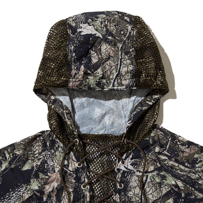 UNFRM OUTDOOR STANDARD NY TYPEWRITER PANEL MESH DECK PARKA ユニフォームアウトドアスタンダード NY タイプライター パネル メッシュ デッキ パーカー SS-4302【メンズ ナイロン素材 通気性 ドローコード 26SS】