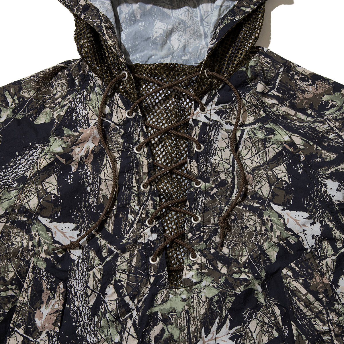 UNFRM OUTDOOR STANDARD NY TYPEWRITER PANEL MESH DECK PARKA ユニフォームアウトドアスタンダード NY タイプライター パネル メッシュ デッキ パーカー SS-4302【メンズ ナイロン素材 通気性 ドローコード 26SS】