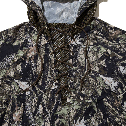 UNFRM OUTDOOR STANDARD NY TYPEWRITER PANEL MESH DECK PARKA ユニフォームアウトドアスタンダード NY タイプライター パネル メッシュ デッキ パーカー SS-4302【メンズ ナイロン素材 通気性 ドローコード 26SS】
