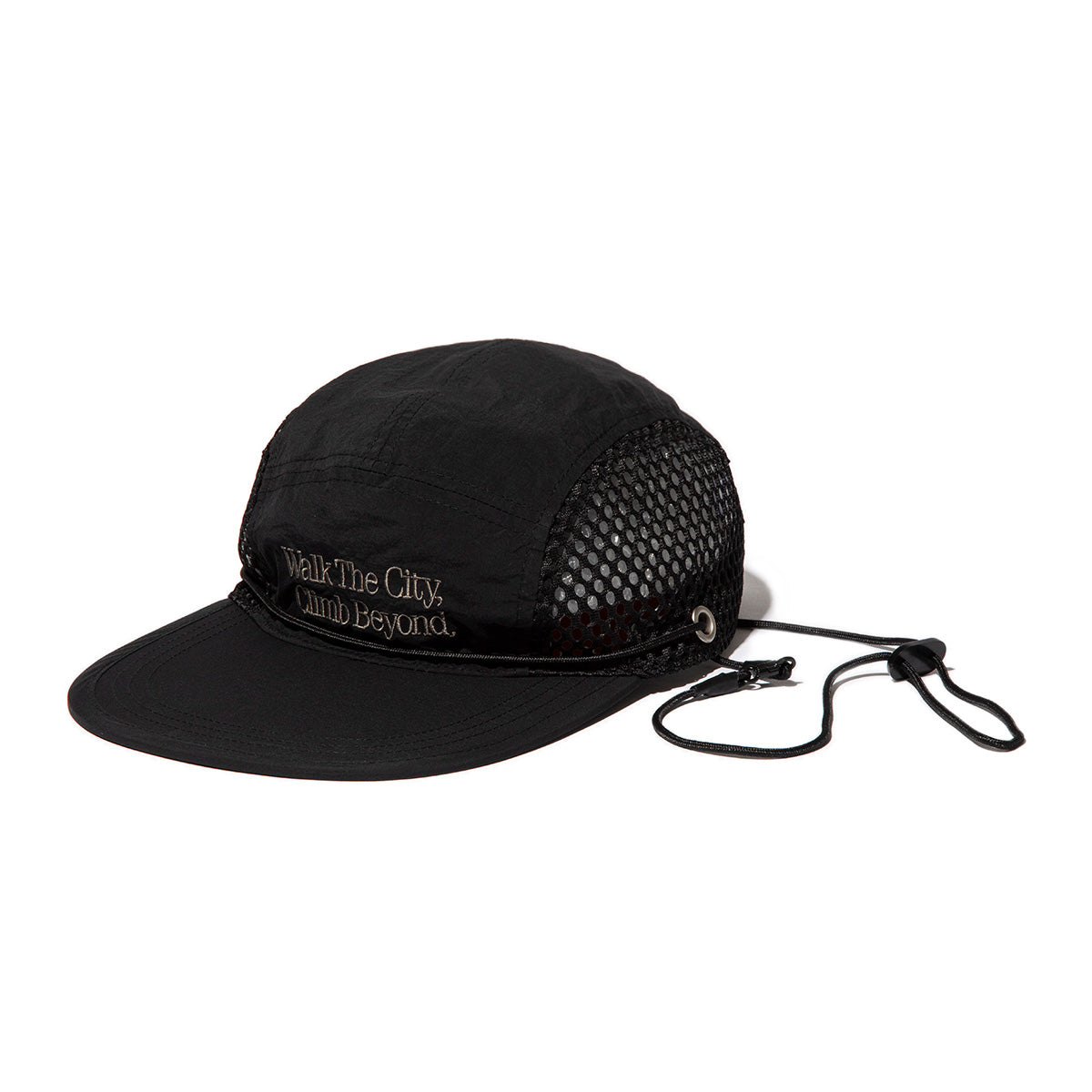UNFRM OUTDOOR STANDARD 2WAY "WTCB" EMBROIDERY 5P LONG VISOR MESH CAP ユニフォームアウトドアスタンダード 2ウェイ “ダブリューティーシービー” エンブロイダリー 5パネル ロングバイザー メッシュキャップ SS-7620【メンズ メッシュ 26SS】