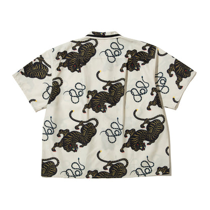 FLATLUX Bite Ss-Shirt フラットラックス バイト ショートスリーブ シャツ FX25-109【メンズ 半袖シャツ 開襟シャツ 総柄シャツ ワイドシルエット 26SS】