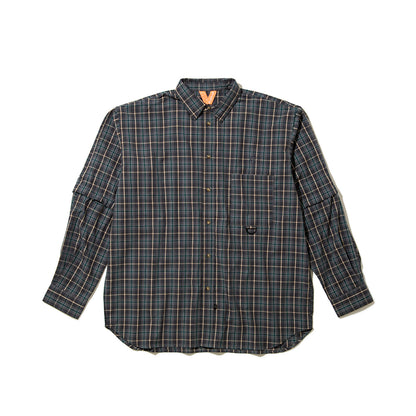 FLATLUX Grand Blue Shirt フラットラックス グランド ブルー シャツ FX25-111【メンズ コットン素材 チェック柄 長袖 26SS】