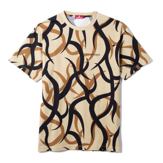 Hellrazor HELLASAT TRIBAL CAMO SHIRT ヘルレイザー ヘラサット トライバル カモ シャツ 01126SS5302【メンズ ストリートファッション グラフィックTシャツ カジュアルウェア 26SS】