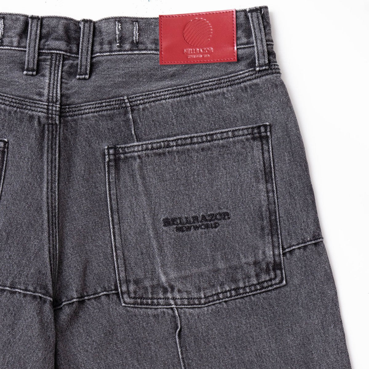Hellrazor BLOCK DENIM SHORTS "YANKEE" ヘルレイザー ブロック デニム ショーツ “ヤンキー” 01126SS5401【メンズ デニムショーツ ハーフパンツ ストリートファッション カジュアルコーデ 26SS】