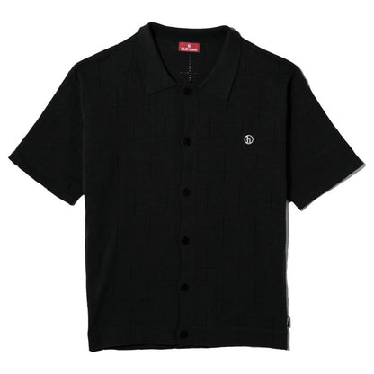Hellrazor CROSS KNIT SHIRT ヘルレイザー クロス ニット シャツ 01126SS5501【メンズ ニットシャツ ポロシャツ コットン素材 26SS】