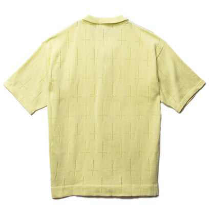 Hellrazor CROSS KNIT SHIRT ヘルレイザー クロス ニット シャツ 01126SS5501【メンズ ニットシャツ ポロシャツ コットン素材 26SS】