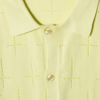 Hellrazor CROSS KNIT SHIRT ヘルレイザー クロス ニット シャツ 01126SS5501【メンズ ニットシャツ ポロシャツ コットン素材 26SS】