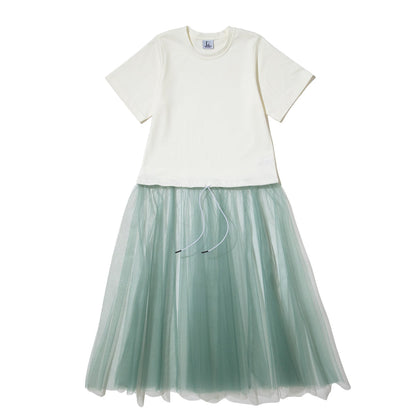 NON TOKYO GATHER TULLE ONEｰPIECE ノントーキョー ギャザー チュール ワンピース NON-26S-0335【レディース チュール 半袖 ワンピース 26SS】