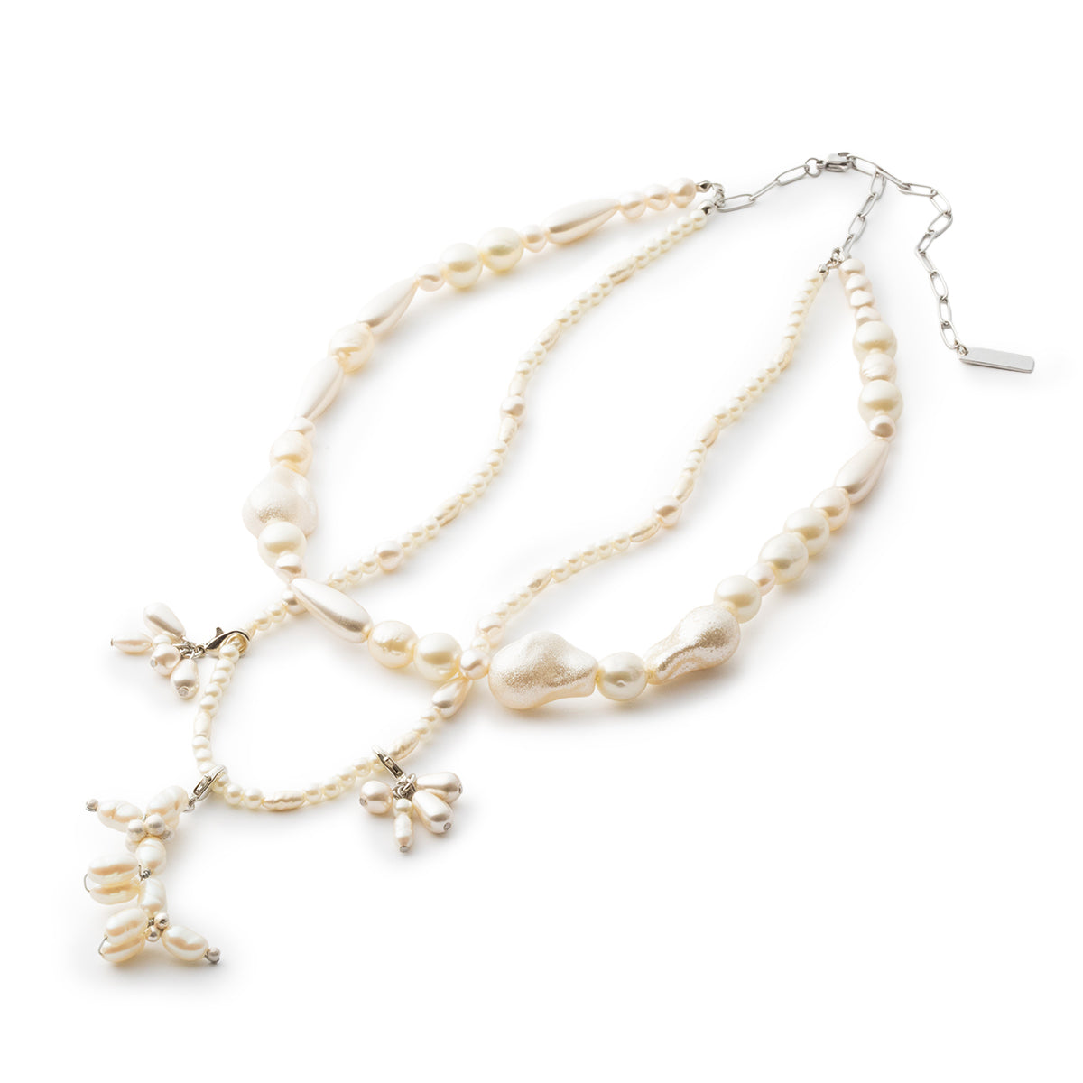 NON TOKYO PEARL MOTIF LAYERED NECKLACE ノントーキョー パール モチーフ レイヤード ネックレス NON-26S-0341【レディース ガラスパール 長さ調整 26SS】