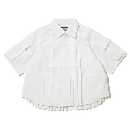 NON TOKYO PIN TUCK TECH SHIRT ノントーキョー ピンタック テックシャツ NON-26S-0403【レディース ポリエステル素材 半袖 プリーツ 26SS】