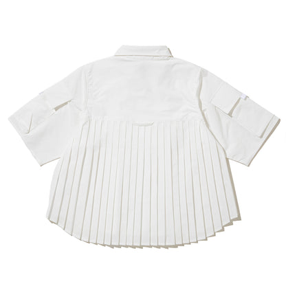 NON TOKYO PIN TUCK TECH SHIRT ノントーキョー ピンタック テックシャツ NON-26S-0403【レディース ポリエステル素材 半袖 プリーツ 26SS】