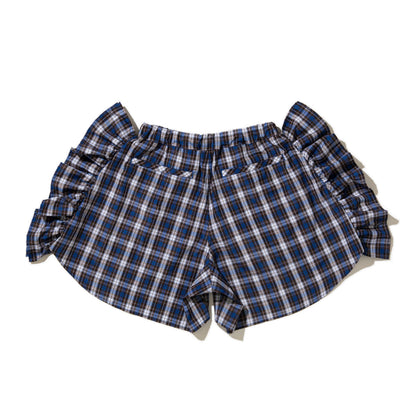 NON TOKYO CHECK FRILL TRUCK SHORTS ノントーキョー チェック フリル トラック ショーツ NON-26S-0409【レディース チェック柄 ポリエステル素材 コットン素材 26SS】