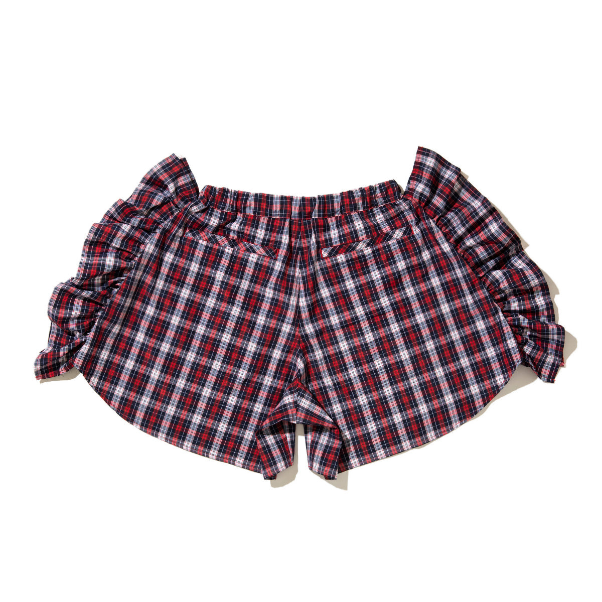 NON TOKYO CHECK FRILL TRUCK SHORTS ノントーキョー チェック フリル トラック ショーツ NON-26S-0409【レディース チェック柄 ポリエステル素材 コットン素材 26SS】